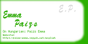 emma paizs business card